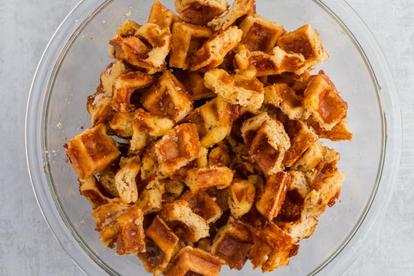 chaffle breading in a bowl