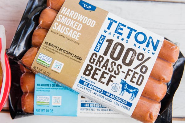two packages of grass fed hot dogs by teton waters ranch