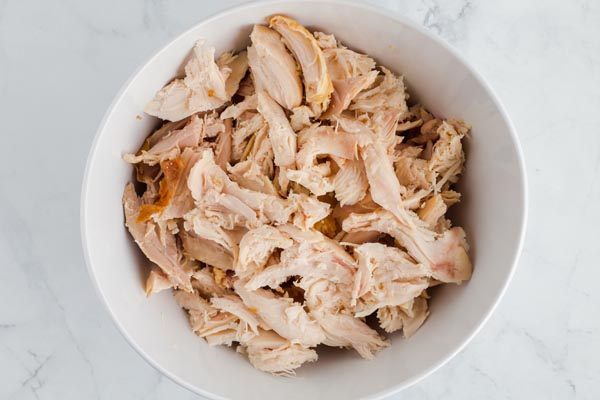 shredded chicken in a bowl