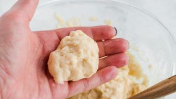dumpling ball in a hand