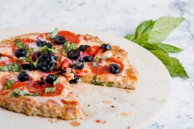 slice missing from keto chicken pizza crust