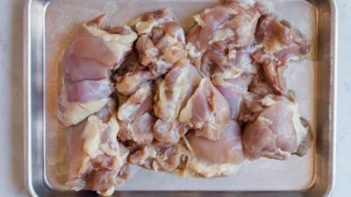 chicken thighs on a tray