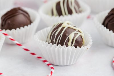 a big truffle candy in a white liner