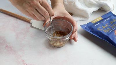 mixing wet mixture for truffles