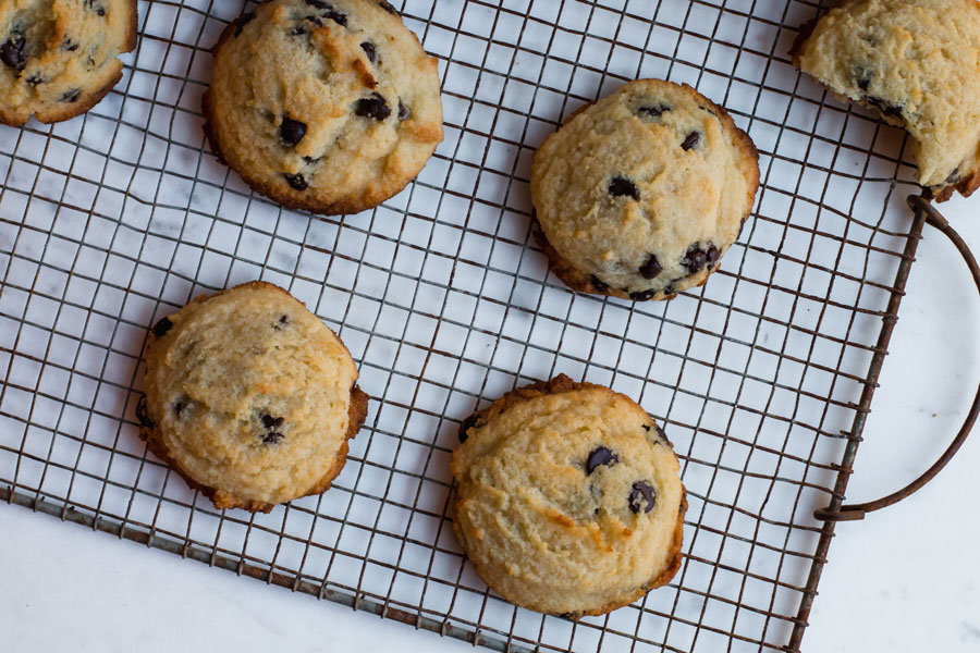 tray of keto chocolate chip cookies