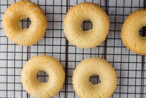 donuts cooling on a wire rack