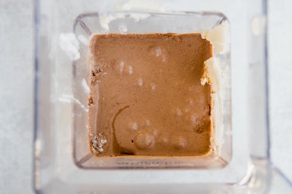 pancake ingredients in a blender