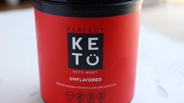 can of perfect keto protein powder