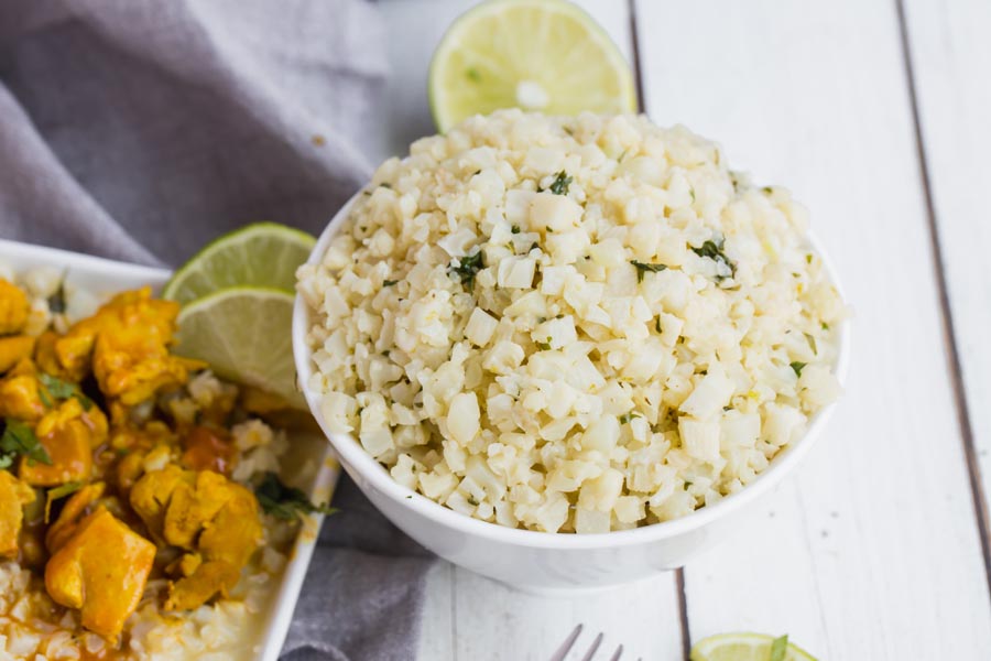 indian butter chicken with a side of keto rice