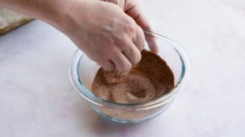 mixing cinnamon sweetener mixture