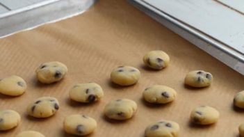 mini cookies on a baking tray