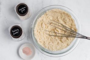 combine dry ingredients for corn dog breading