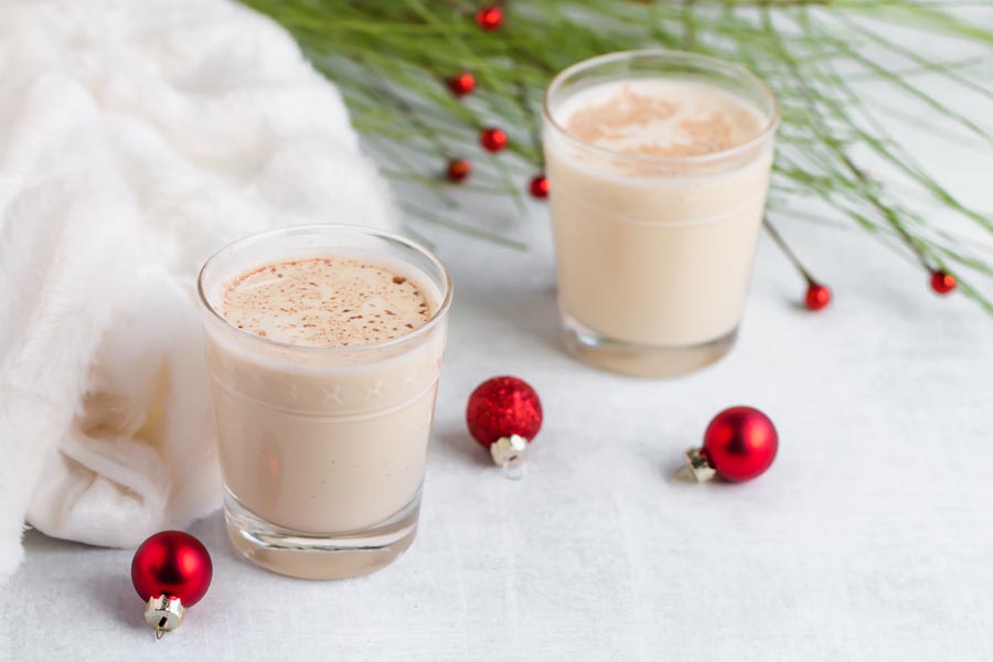 cold eggnog glasses for the holidays