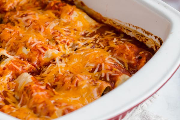 low carb enchiladas covered in sauce