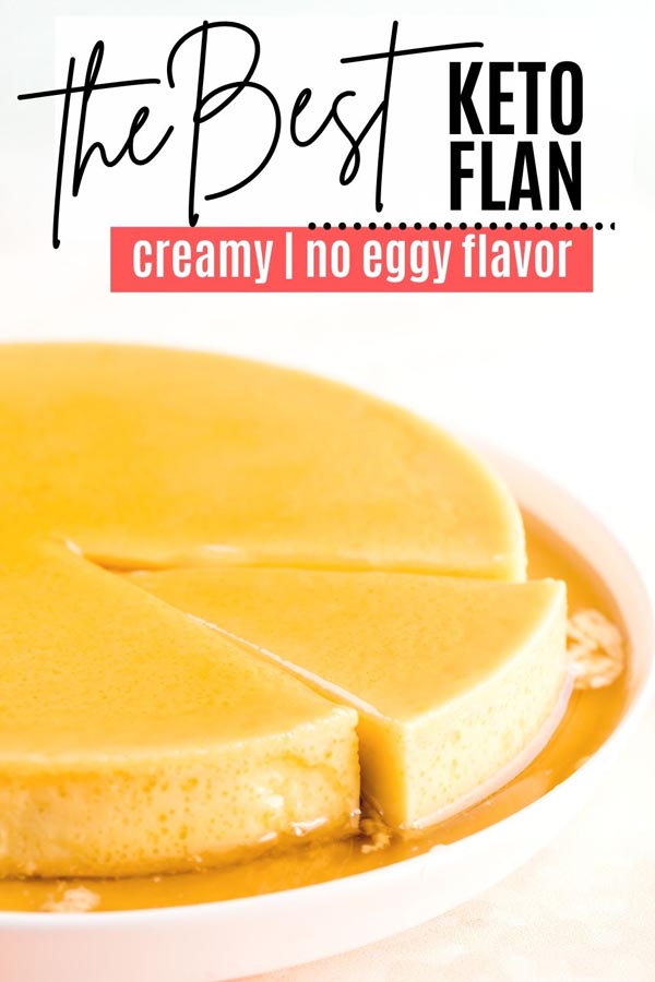 a slice of flan part way out