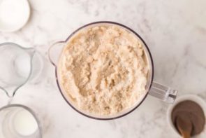 a blended coffee drink in a blender