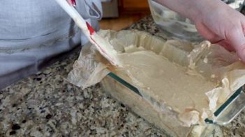 egg loaf battre poured in a loaf pan