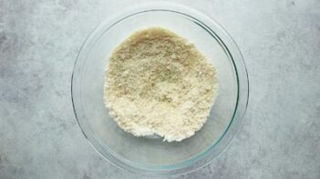 a clear glass bowl with almond flour