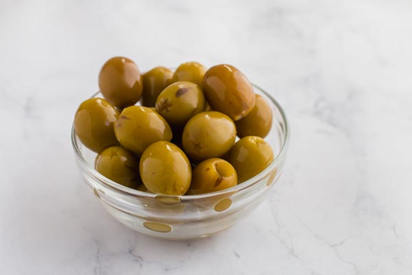 bowl of green olives