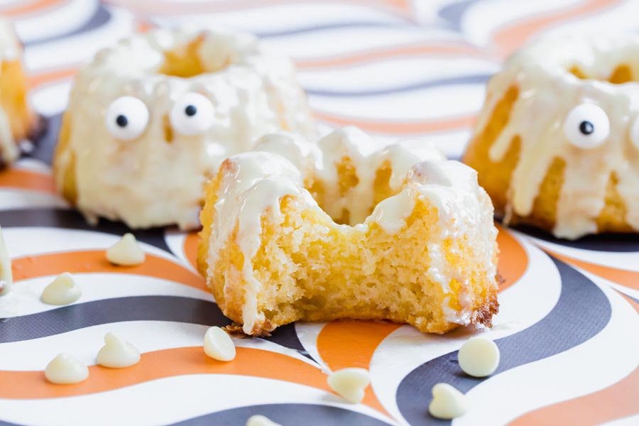 a bundt out of a spongy mini bundt cake