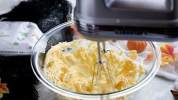 creaming butter with an electric mixer