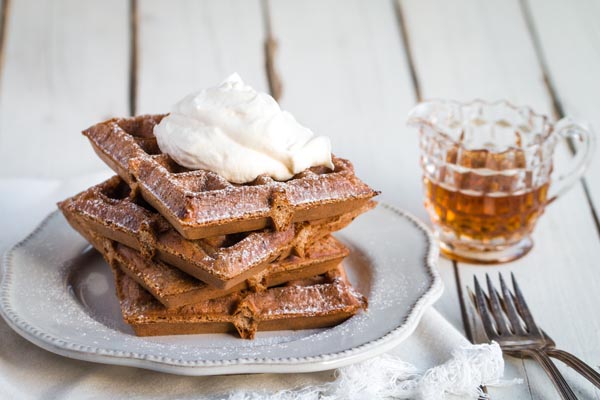 a pile of gingerbread chaffles
