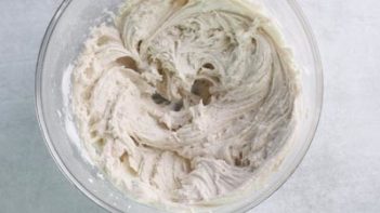 keto royal icing mixed in a bowl