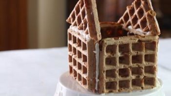 setting up the A frame to a gingerbread house