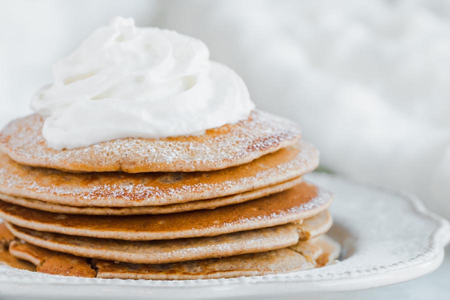 stack of keto gingerbread pancakes