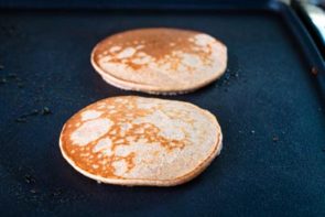 gingerbread pancake on a griddle