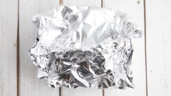 a foil packet on a white background