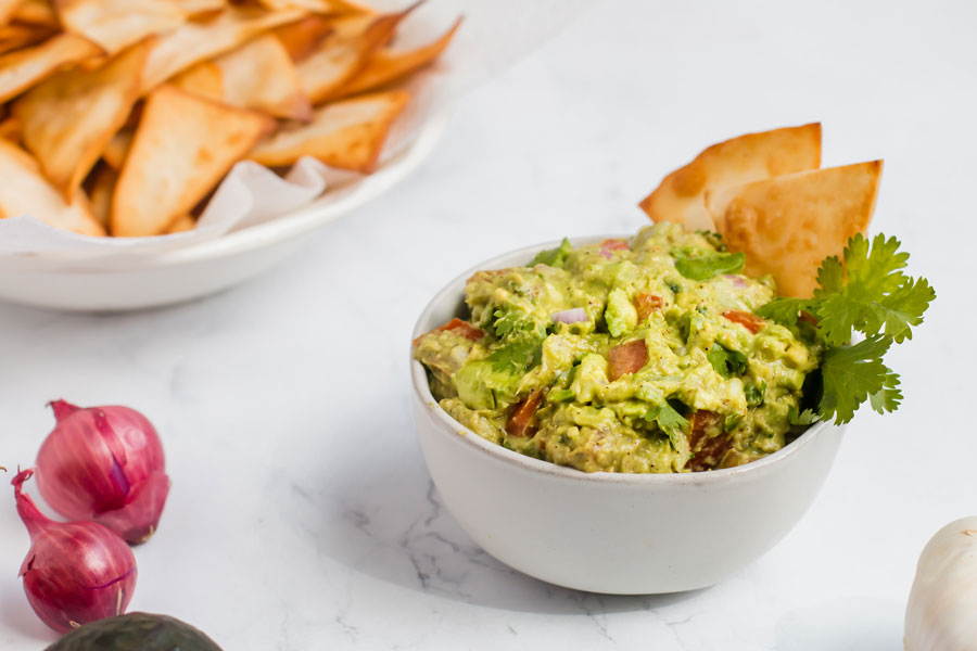 easy keto guacamole with low carb chips