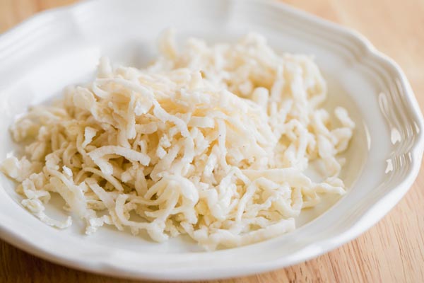 shredded keto hashbrowns on a plate