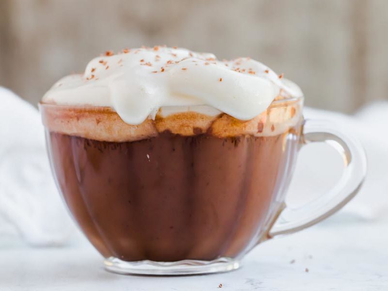 keto hot chocolate with whipped topping