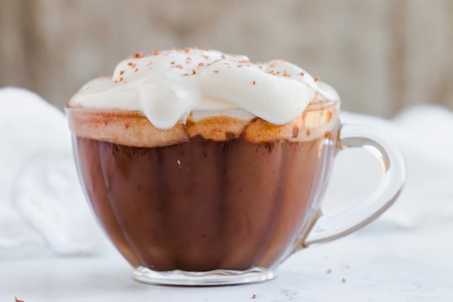 keto hot chocolate with whipped topping