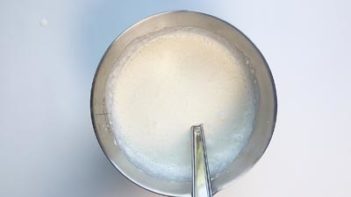 vanilla ice cream mixture in a bowl