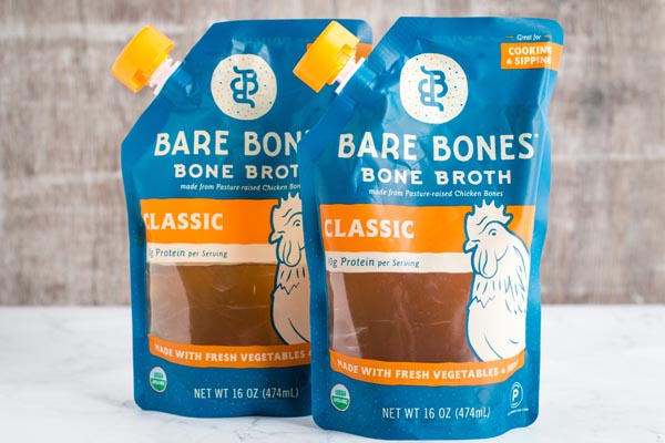 package of bare bones chicken broth