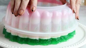 Unmolding a jello mold.