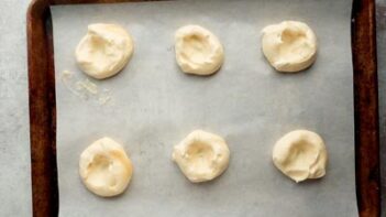 a baking tray with puff dough on it