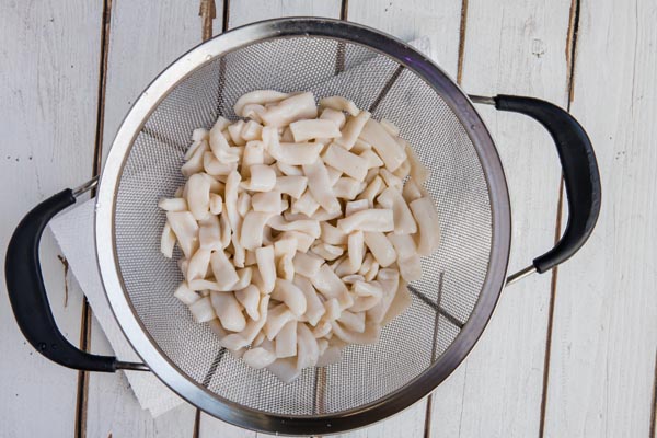 keto noodles in a colander