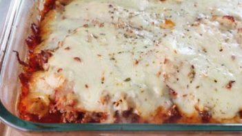 baked low carb lasagna in a dish