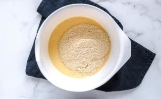 wet ingredients for a muffin mixture in a bowl