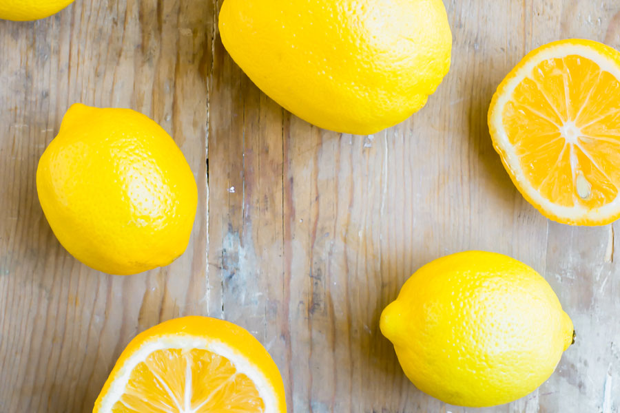 lemons spread on a table