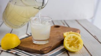 lemonade in a pitcher with a spoon