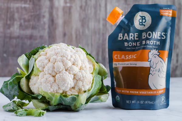 cauliflower and bare bones broth