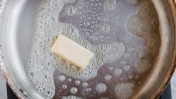 butter melting in a skillet