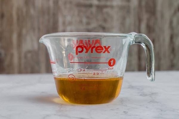 bacon grease in a pyrek measuring cup