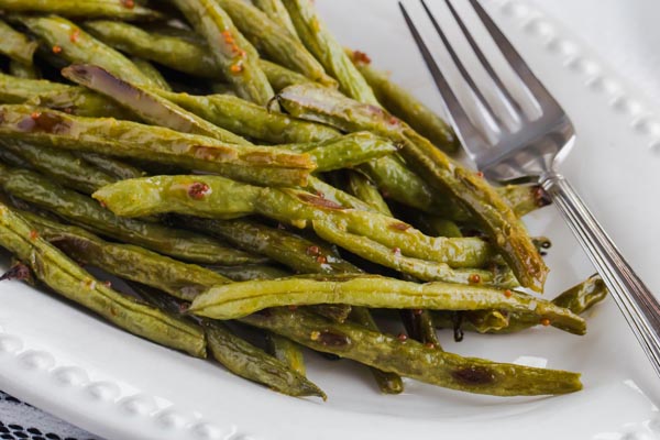 plate of low carb maple mustard green beans