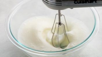 egg mixture beaten until foamy appearance