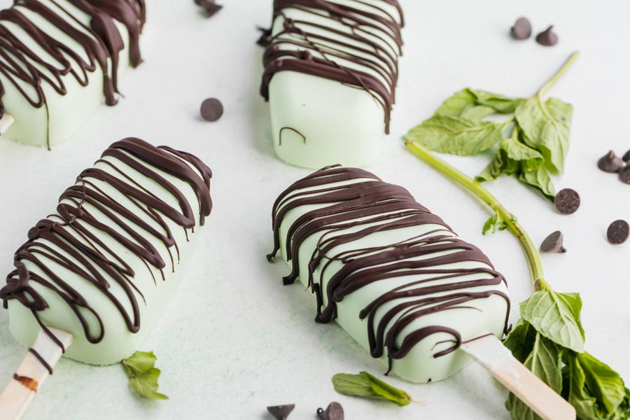 chocolate striped mint popsicles